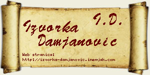 Izvorka Damjanović vizit kartica